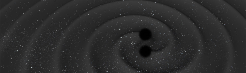 Artist’s impression of two inspiralling black holes (ESA)