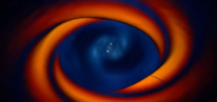 Gravitational waves emitted in a black hole binary merger