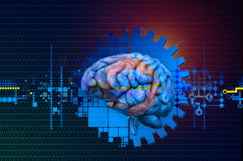 Image: Brain over a binary background transforming from software to hardware. Image by Gerd Altmann from Pixabay