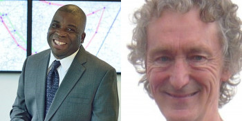 Image: Speakers Prof. Nira Chamberlain and Dr Tony Hill.