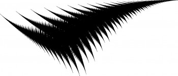 Another two-dimensional shadow of the same four-dimensional fractal.