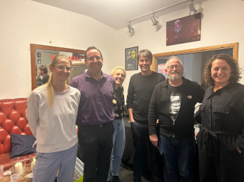Behind the scenes, the panel in the green room after the broadcast